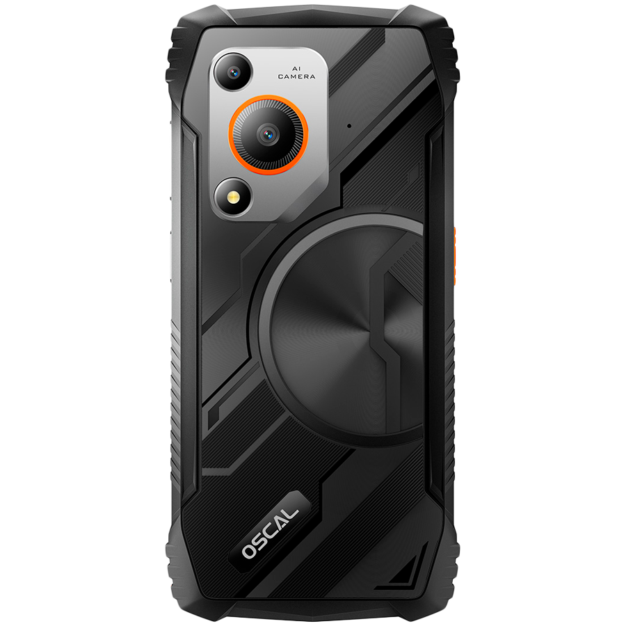 OSCAL Rugged smarthone Marine 1 LTE 6.56-inch HD 720x1612 90Hz Octa-core T615 up to 1.8 GHz RAM 4GB ROM 128GB Cam Rear 16MP Front 8MP 4G LTE WiFi BT Battery 5100mAh GPS+GLONASS+Beidou+Galileo & IP68/IP69K/MIL-STD-810H Android 15 Orange
