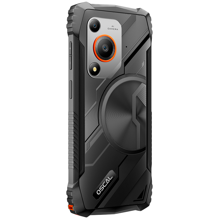 OSCAL Rugged smarthone Marine 1 LTE 6.56-inch HD 720x1612 90Hz Octa-core T615 up to 1.8 GHz RAM 4GB ROM 128GB Cam Rear 16MP Front 8MP 4G LTE WiFi BT Battery 5100mAh GPS+GLONASS+Beidou+Galileo & IP68/IP69K/MIL-STD-810H Android 15 Orange