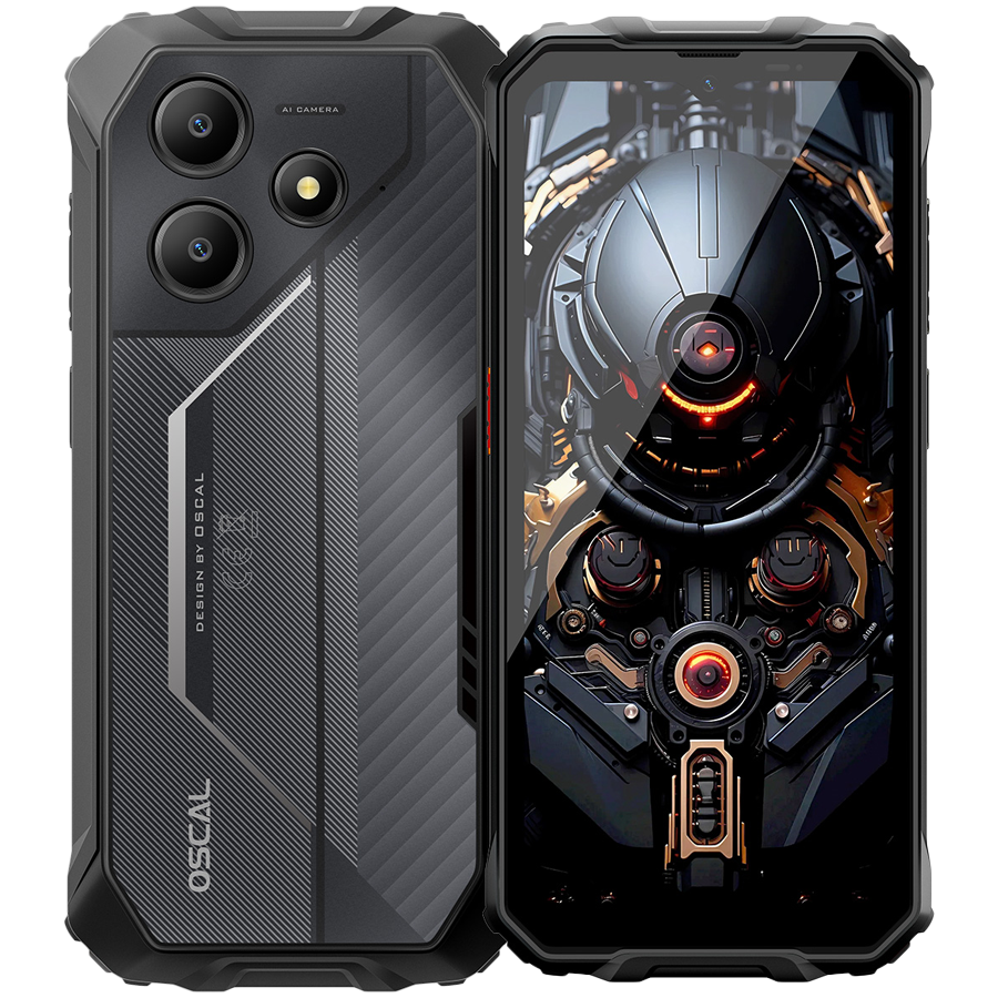 OSCAL Rugged smarthone Marine 2 LTE 6.56-inch HD 720x1612 90Hz Octa-core T615 up to 1.8 GHz RAM 4GB ROM 64GB Cam Rear 16MP Front 8MP 4G LTE WiFi BT Battery 11000mAh GPS+GLONASS+Beidou+Galileo & IP68/IP69K/MIL-STD-810H Android 15 Black