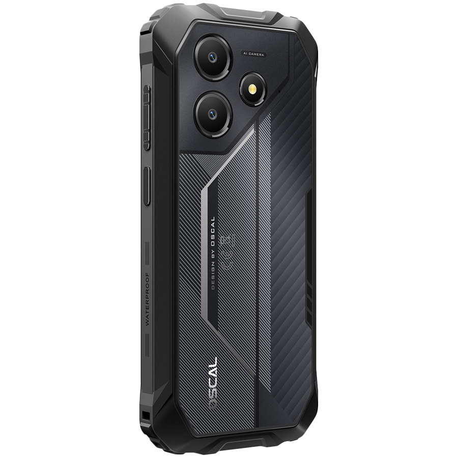 OSCAL Rugged smarthone Marine 2 LTE 6.56-inch HD 720x1612 90Hz Octa-core T615 up to 1.8 GHz RAM 8GB ROM 128GB Cam Rear 16MP Front 8MP 4G LTE WiFi BT Battery 11000mAh GPS+GLONASS+Beidou+Galileo & IP68/IP69K/MIL-STD-810H Android 15 Black