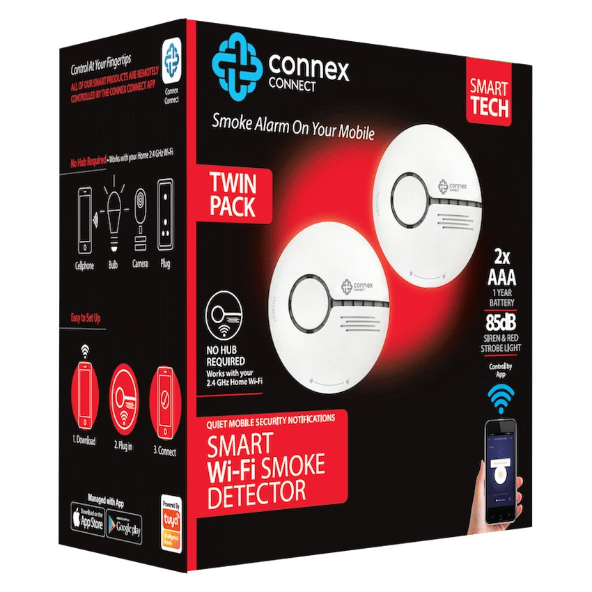 Smart Wi-Fi Smoke Detector Alarm Twin Pack - Guards On Duty Shop & Security Guards
