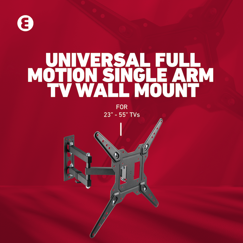 Ellies Solid series Full Motion Single Arm Tv Wall Mount For 23" - 55" TVs - Guards On Duty Shop & Security Guards