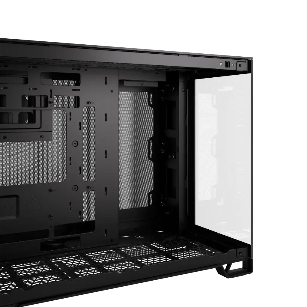 2500D Airflow Black Mid-Tower Dual Chamber PC Case; 2x 3.5'' |  2x 2.5'' Drive Bays; Up to 360mm Radiator compatible