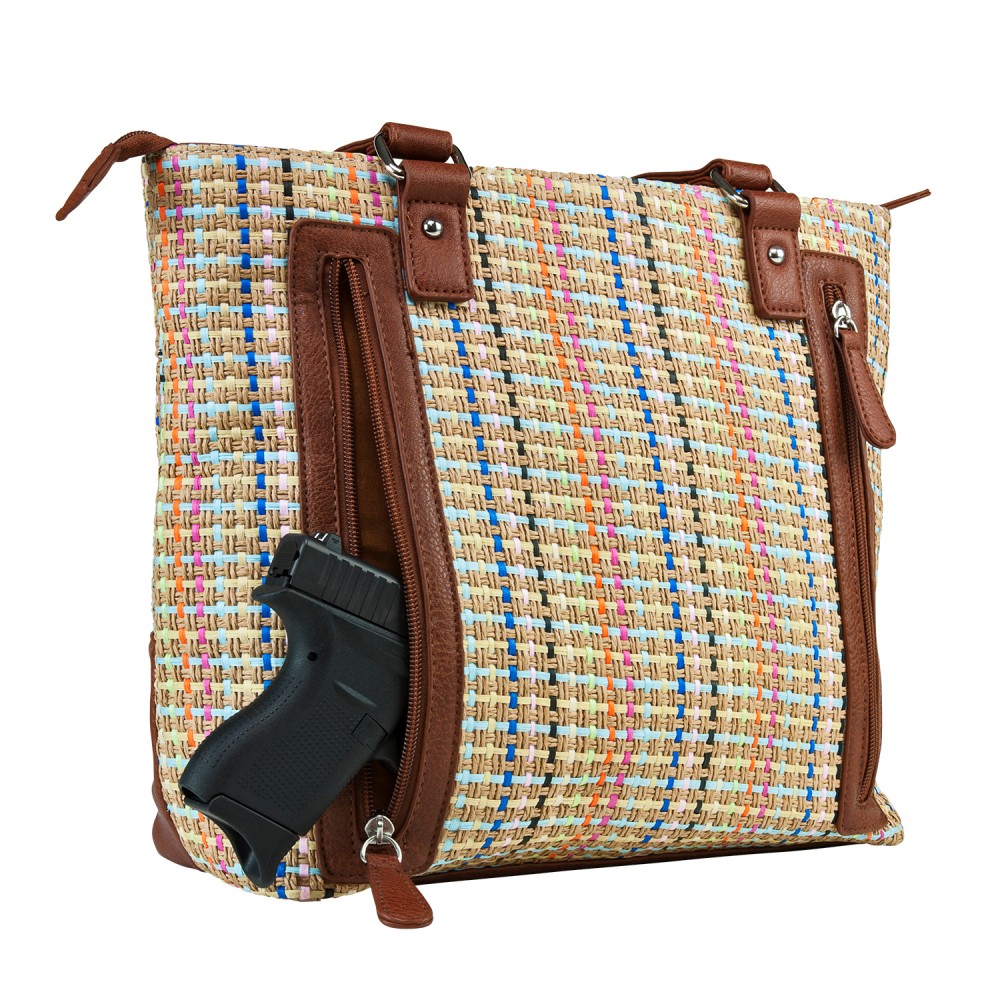 NC Star Woven Tote Brown Purse Includes Holster