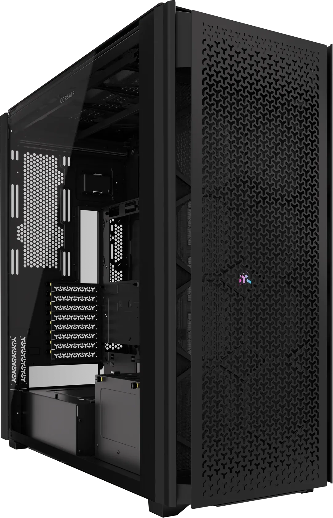 iCUE LINK 9000D AIRFLOW Tempered Glass Super-Tower; Supports  18x 120mm fans - Black