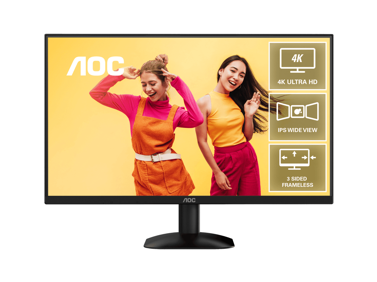 AOC-U27B35 B35 Monitor|27 Inch|4ms (GtG)|4K UHD|3840x2160 60Hz|300nits|HDMI+DP|External PSU|3YR