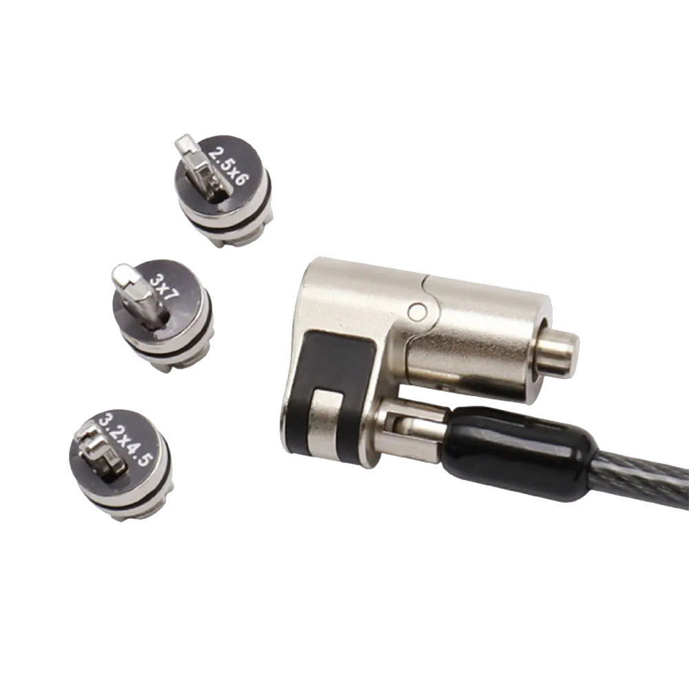 RCT keyed 3 in 1 notebook security lock; T-Bar | Kensington; Nano and Wedge Lock Slot Compatible; 2 keys; 2m