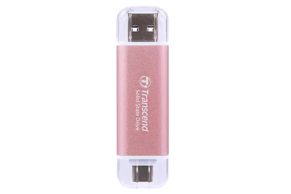 TRANSCEND 1 TB ESD310P USB3.2 TYPE A & C (USB 10Gbps) OTG COMPACT PORTABLE SSD  - Read 1050MB/s Write 950 MB/s - Pink