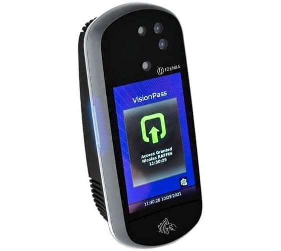 Idemia VisionPass 2D + IR + 3D Facial Recognition Terminal (Ident 1:20 000 persons) with Mifare/Desfire Card Reader (extendable to 40 000