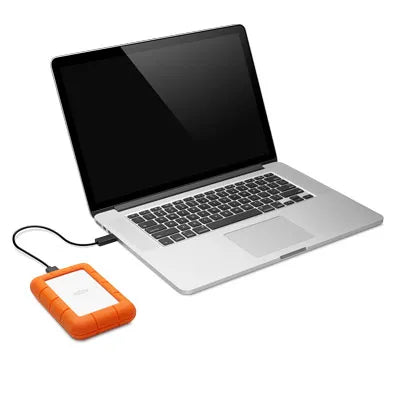 Seagate LaCie 1TB Rugged Mini USB-C; USB3.0; Drop; Crush and Rain Resistant - Silver and Orange.