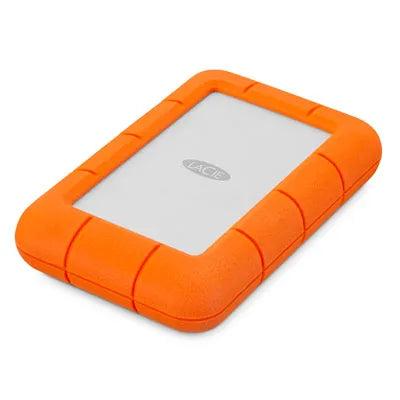 Seagate LaCie 1TB Rugged Mini USB-C; USB3.0; Drop; Crush and Rain Resistant - Silver and Orange.