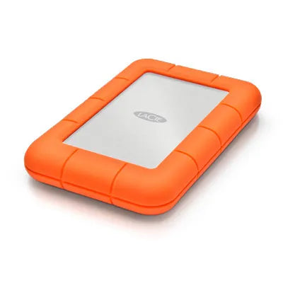 Seagate LaCie 1TB Rugged Mini USB-C; USB3.0; Drop; Crush and Rain Resistant - Silver and Orange.