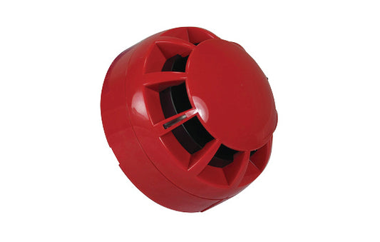 CAST Compact 96dB(A) Ceiling Sounder Red - Onboard short circuit loop isolator, 4 selectable volume levels and 31 selectable tones, ceilimg mountable, IP21C (Type A) rated.
