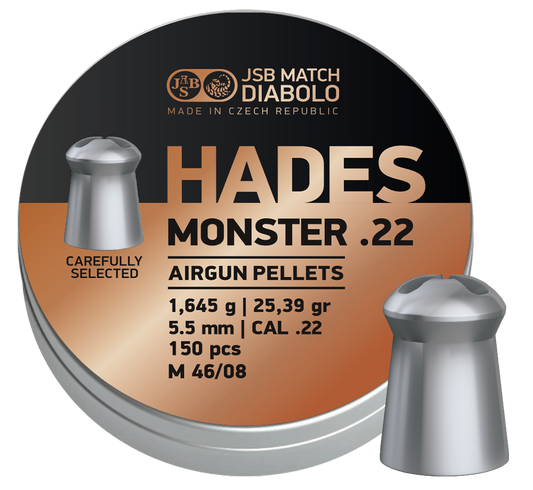JSB Hades Monster Pellets .22/5.5mm 25.39gr - 150ct (JSB-546390-150)