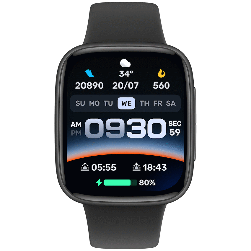 VolkanoX Solaris Series Fitness Smartwatch - Black