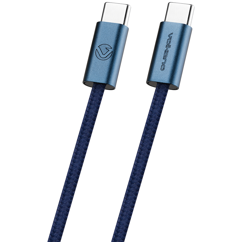Volkano Weave Series 60w USB C to USB C 1.2m-Blue