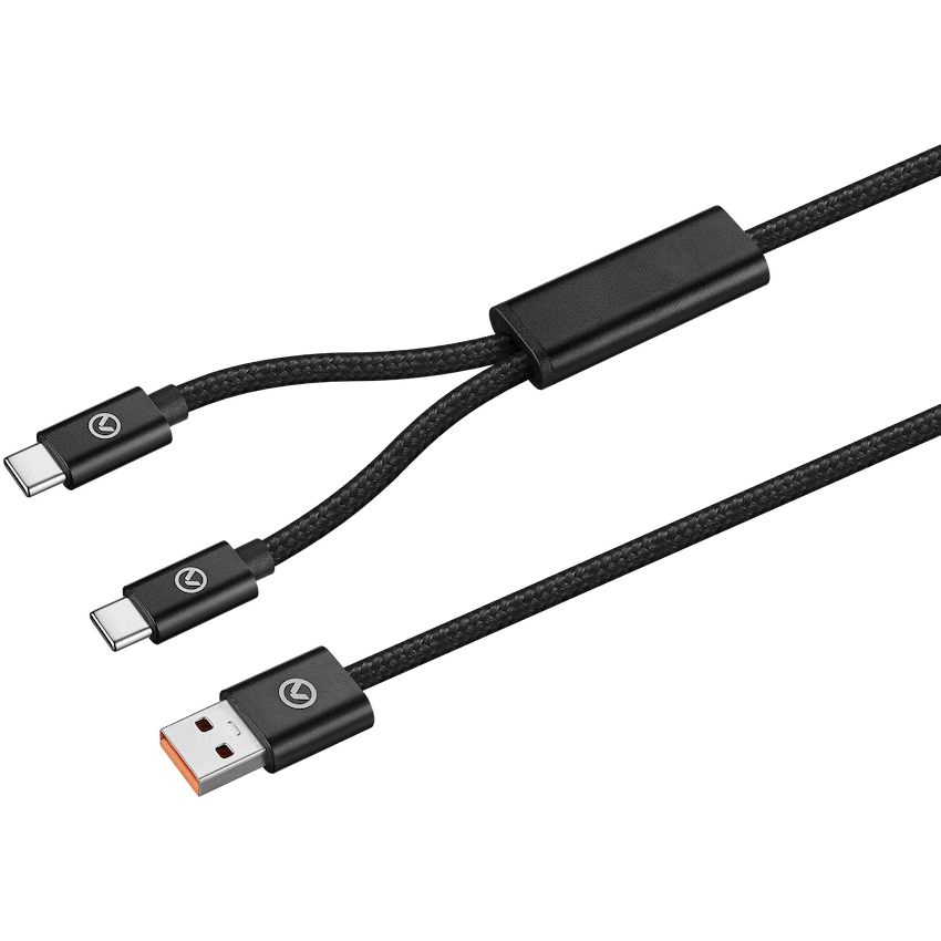 Amplify Linked Series USB to 2 x USB-C Braided Cable 60W 1.2m - Black - Guards On Duty Shop & Security Guards
