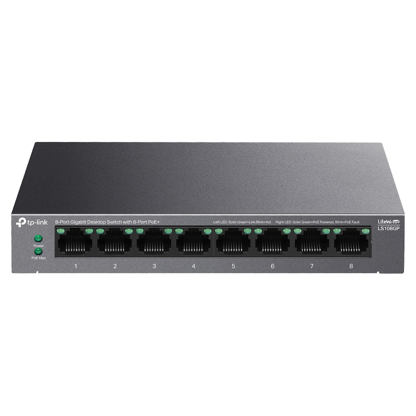 LS108GP 8-Port Gigabit Desktop Switch with 8-Port PoE+
