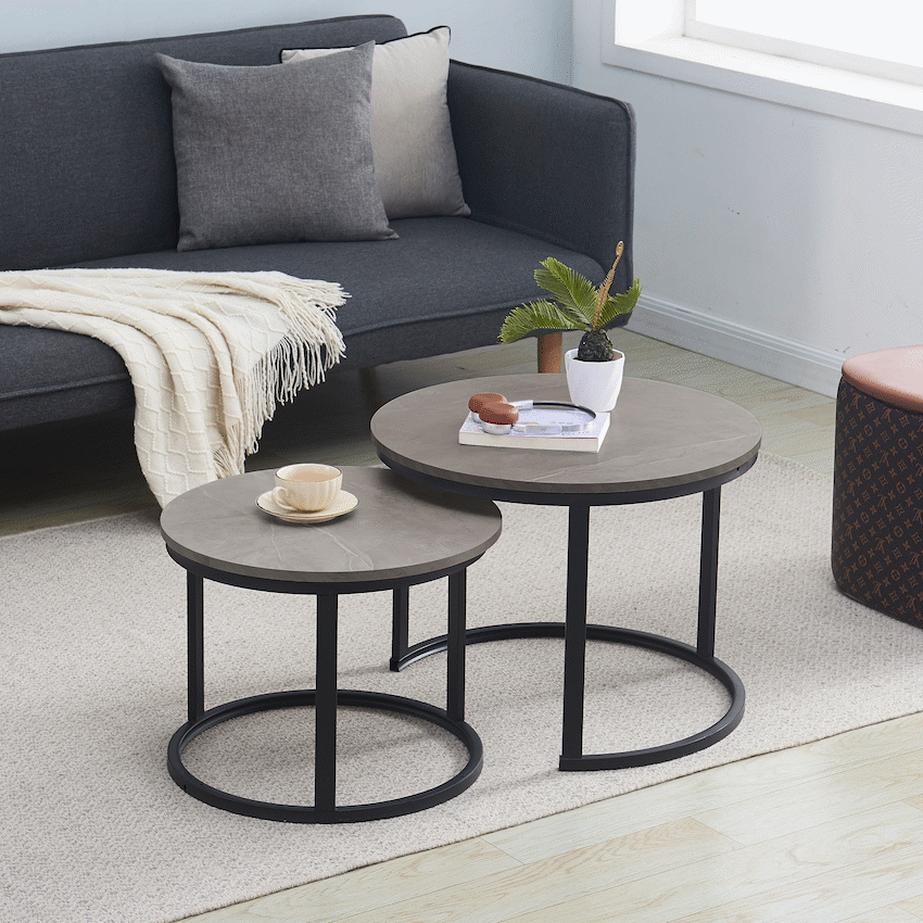 Everfurn Nile Nesting Coffee Table - Ash Grey (2 Piece)