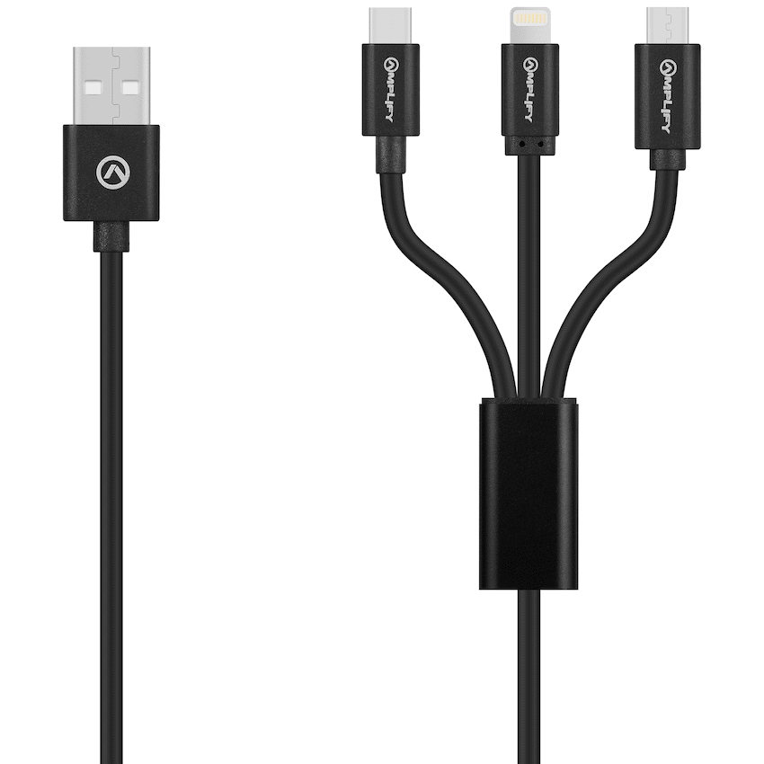 Amplify On the Fly 3-in-1 Charging Cable 1m - Guards On Duty Shop & Security Guards
