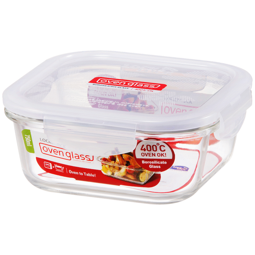 LocknLock Euro Glass container sq. 750ml ( Order in Qty of 4)