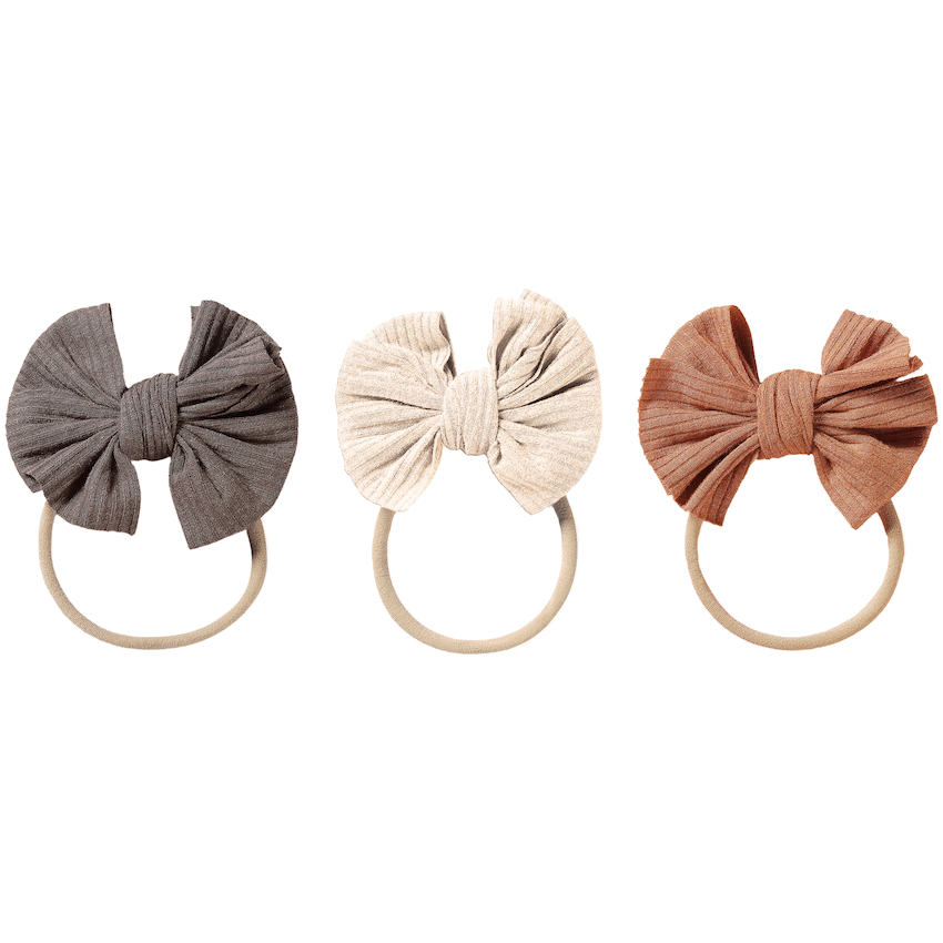 Echo Baby Bow Headbands - Set of 3 (Pebble, Amber, Stone) - Guards On Duty Shop & Security Guards