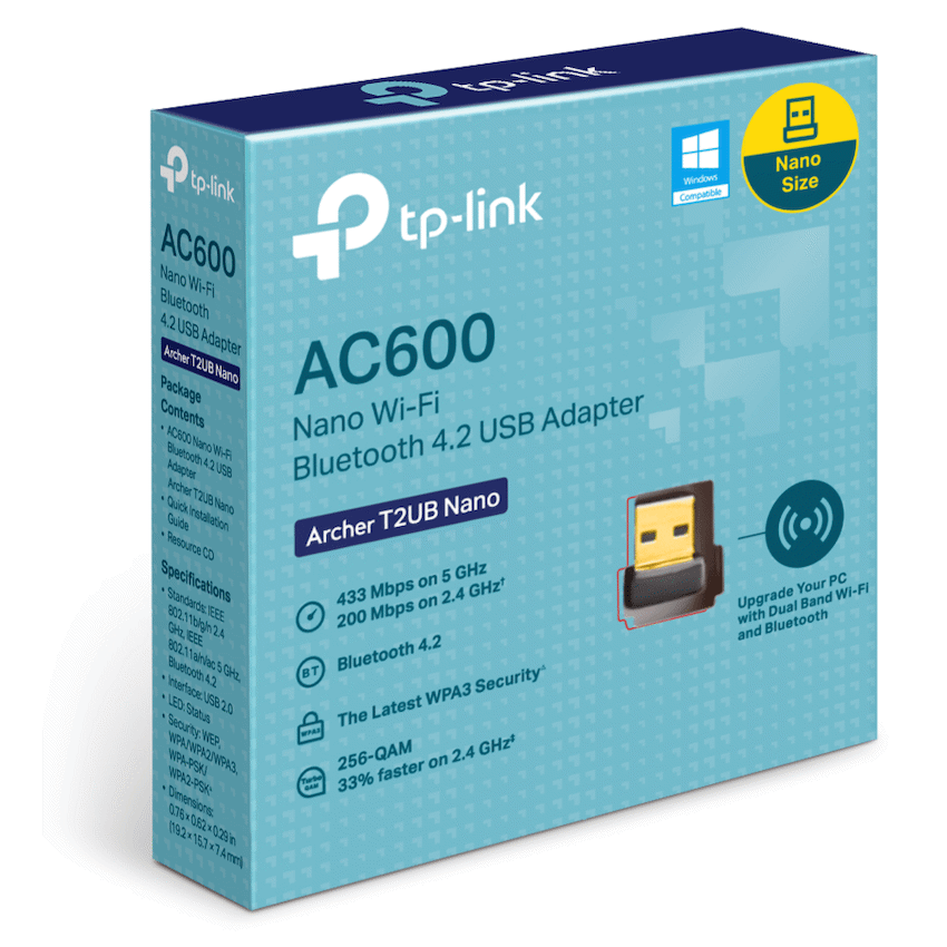 Archer T2UB Nano AC600 Nano Bluetooth Wireless USB Adapter