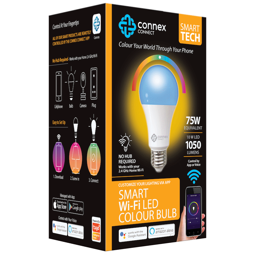 Smart Wi-Fi Bulb 10w LED RGB White Screw - Guards On Duty Shop & Security Guards