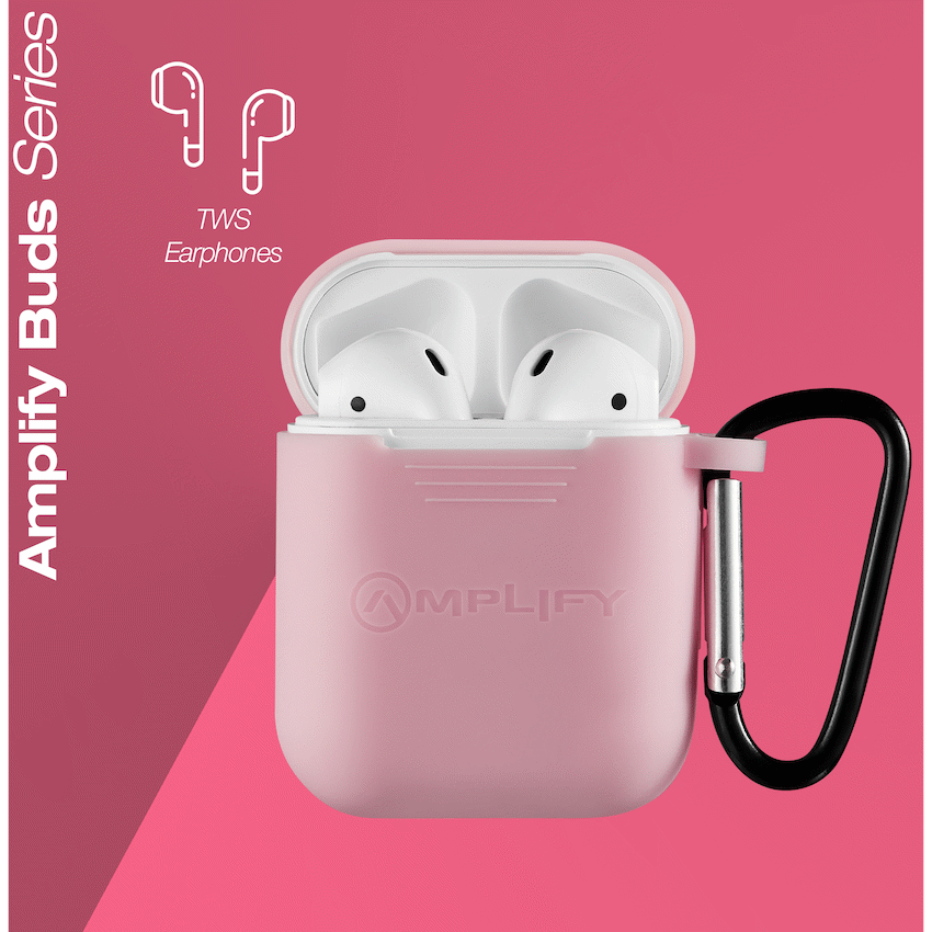 Amplify Buds Series True Wireless Earphones with Silicone Accessories - Pink - Guards On Duty Shop & Security Guards