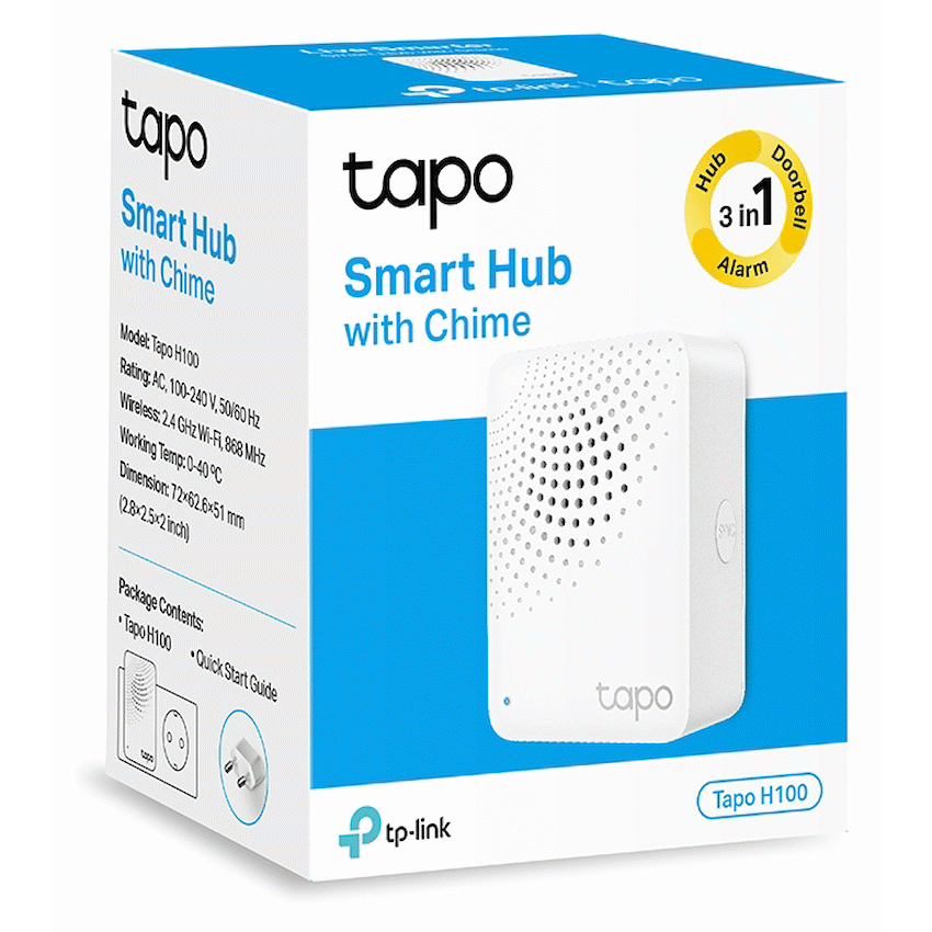 Tapo TP-Link Tapo H100 Smart Wi-Fi 868mhz Hub with Chime