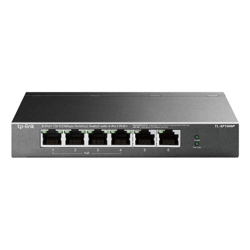 TL-SF1006P 6-Port 10/100Mbps Desktop Switch with 4-Port PoE+
