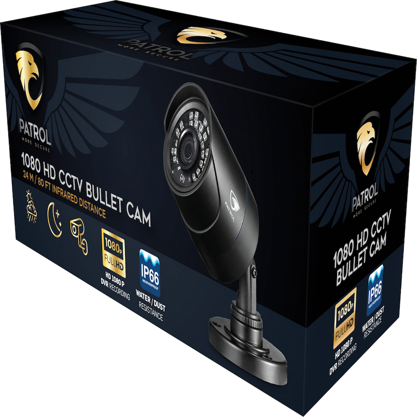 Patrol 1080P Bullet Camera - Black