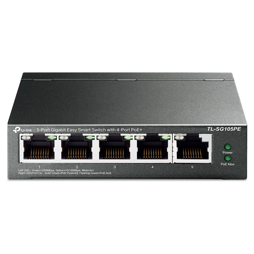 TL-SG105PE 5-Port Gigabit Easy Smart Switch with 4-Port PoE+