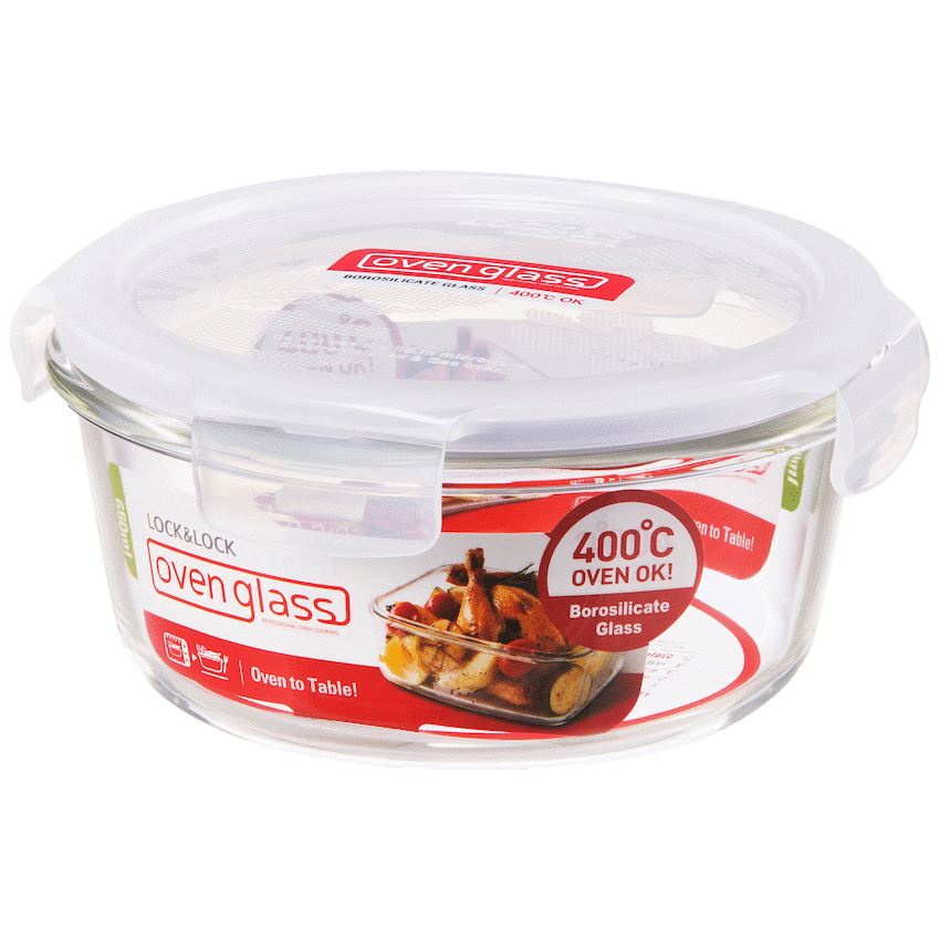 LocknLock Euro Glass container rnd 650ml ( Order in Qty of 6)