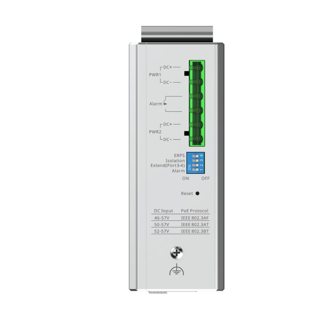 Ruijie 4-Port Cloud Managed Industrial Switch, with 1 x PoE++ Port, 3 x PoE+ Ports, and 2 x SFP Uplink Ports