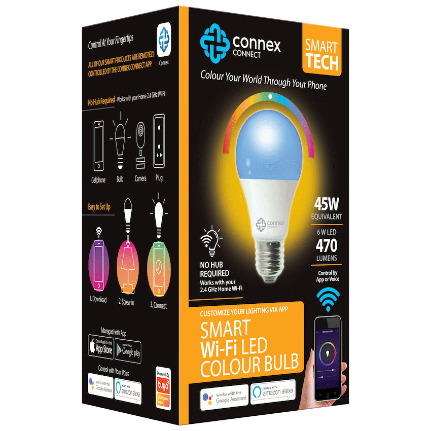 Smart Wi-Fi Bulb 6w LED RGB White Screw - Guards On Duty Shop & Security Guards