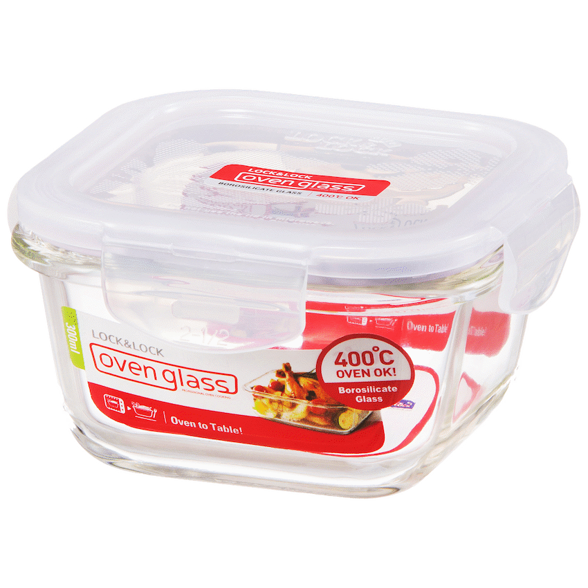 LocknLock Euro Glass container sq. 300ml ( Order in Qty of 6)