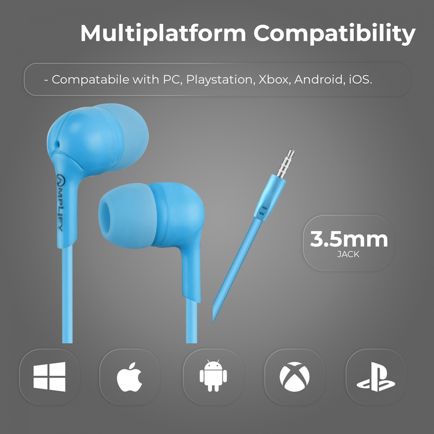 Amplify Jazz Series Earphones - Blue - Guards On Duty Shop & Security Guards