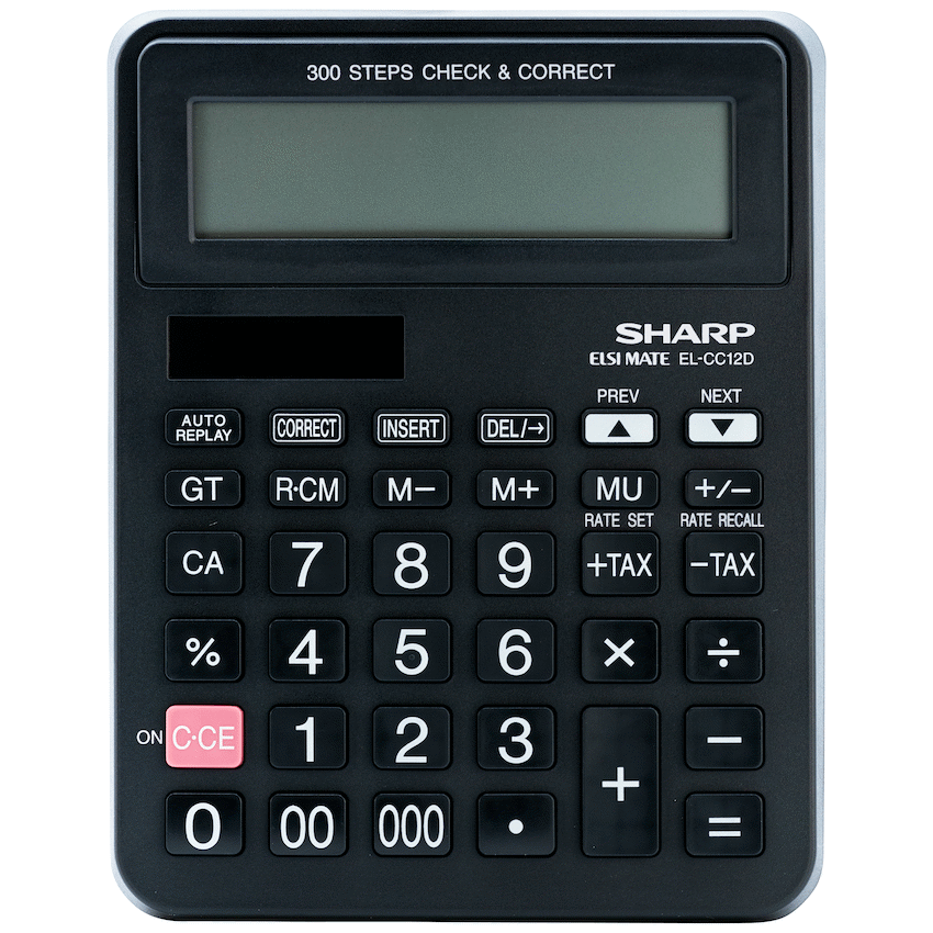 Sharp EL-CC12D Desk Calculator - CheckCorrect Tax - Guards On Duty Shop & Security Guards