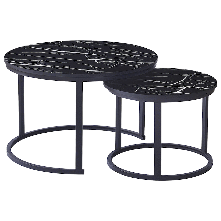 Everfurn Indus Nesting Coffee Table Black 2 Piece - Guards On Duty Shop & Security Guards