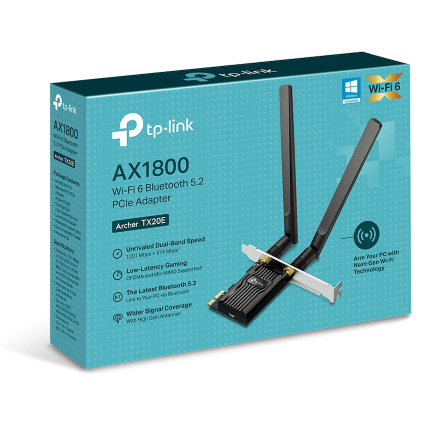 Archer TX20E AX1800 Wi-Fi 6 Bluetooth 5.2 PCIe Adapter