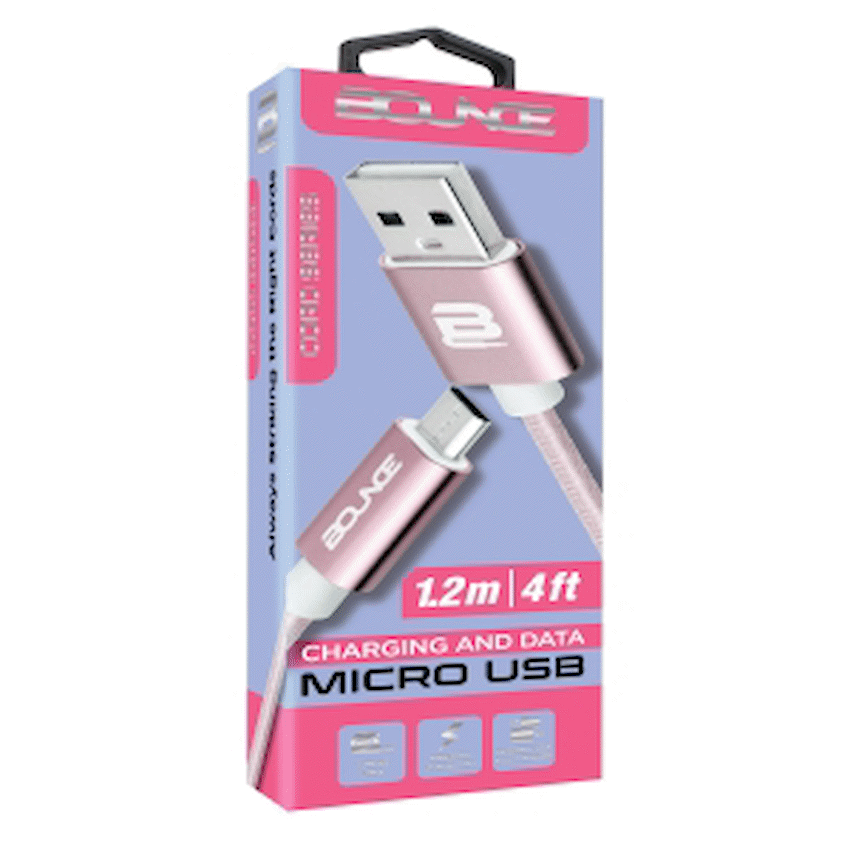 Bounce Cord Series Micro USB Braided Cable 1.2m - Rose Gold - Guards On Duty Shop & Security Guards