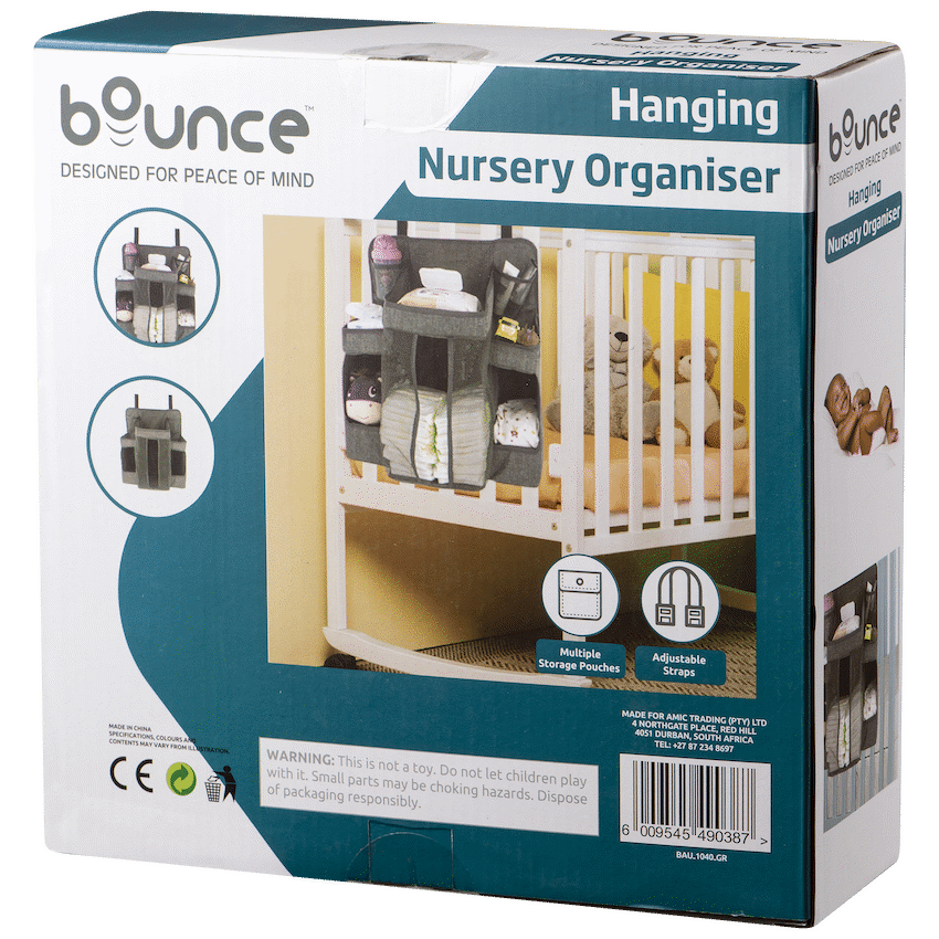 Bounce Hanging Nursery Organiser Grey - Guards On Duty Shop & Security Guards
