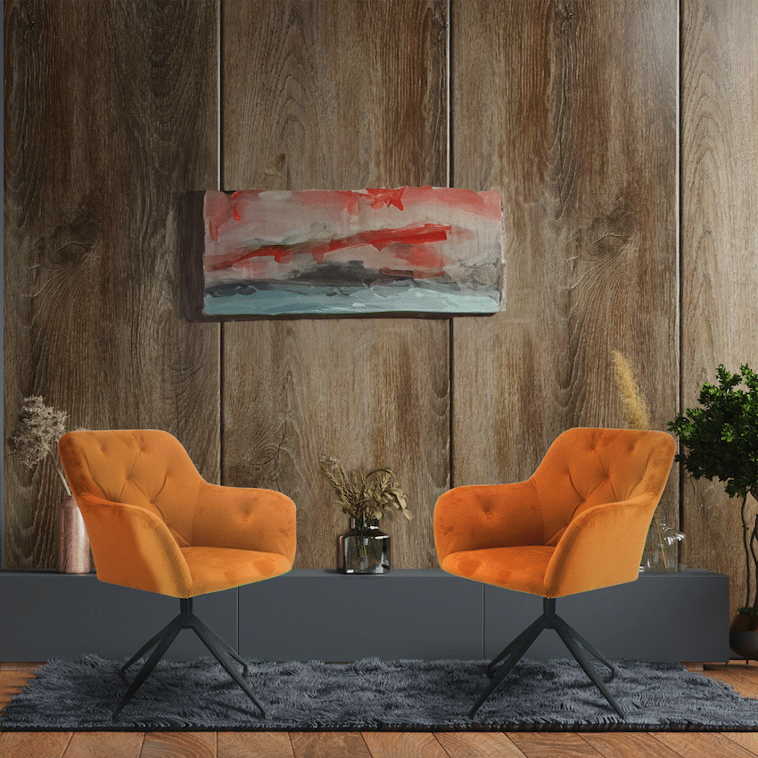 Plush Swivel Casual Chair - Burnt Orange - Velvet Fabric