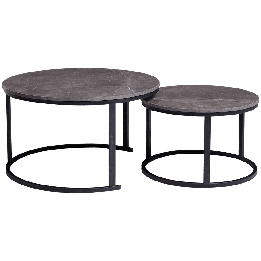 Everfurn Nile Nesting Coffee Table Marble, 2 Piece - Guards On Duty Shop & Security Guards