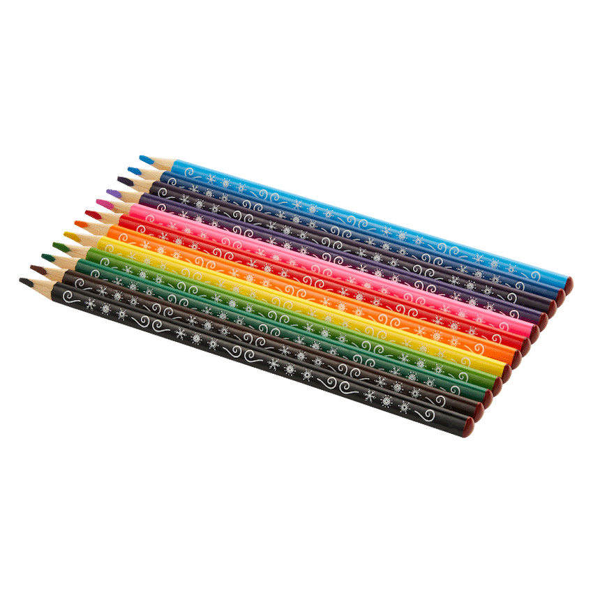 Frozen 12 Colour Pencils Triangular - Multi - Guards On Duty Shop & Security Guards