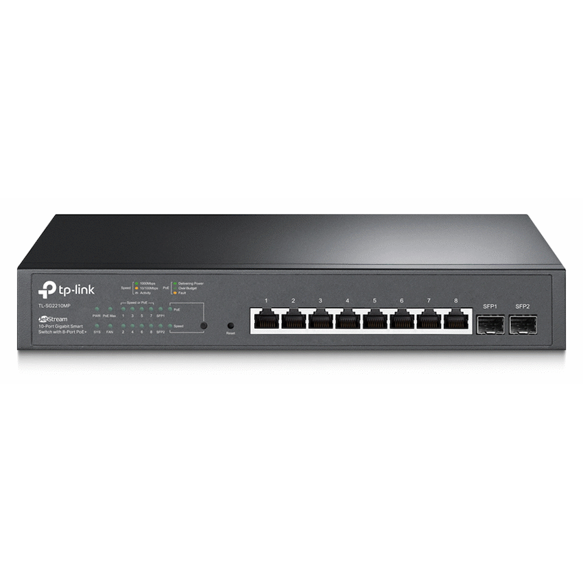 SG2210MP JetStream 10-Port Gigabit Smart Switch with 8-Port PoE+