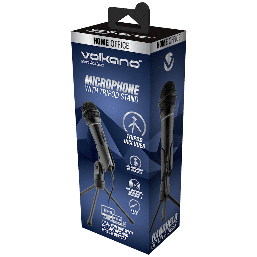Volkano Stream Vocal Microphone with Tripod, Aux
