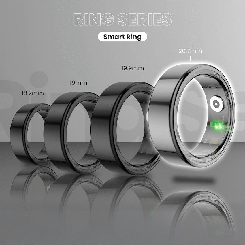 Volkano Ring Series Smart Ring with Charging Case - 20mm