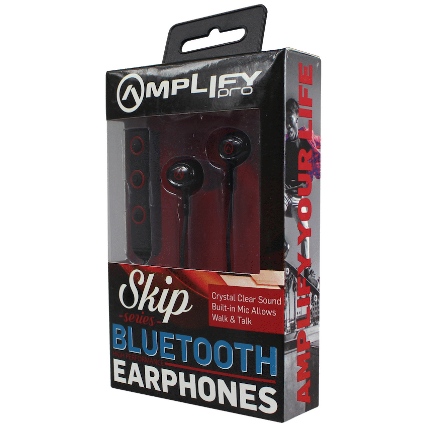Amplify Skip series Bluetooth earphones Black/red - Guards On Duty Shop & Security Guards